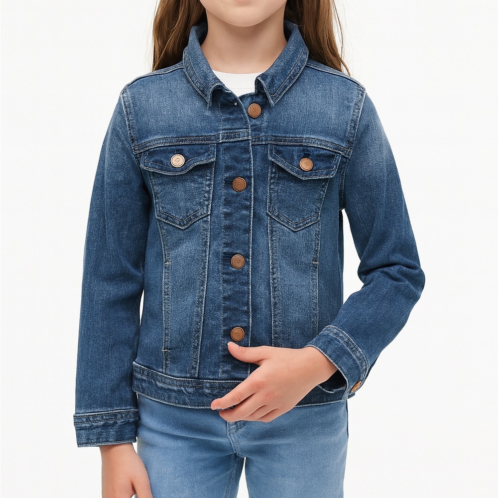 J.Crew Crewcuts Kids Denim Jean Jacket Size 6/7 Girls Classic